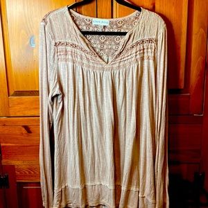 Flowy pink long sleeve shirt from Knox Rose size XXL